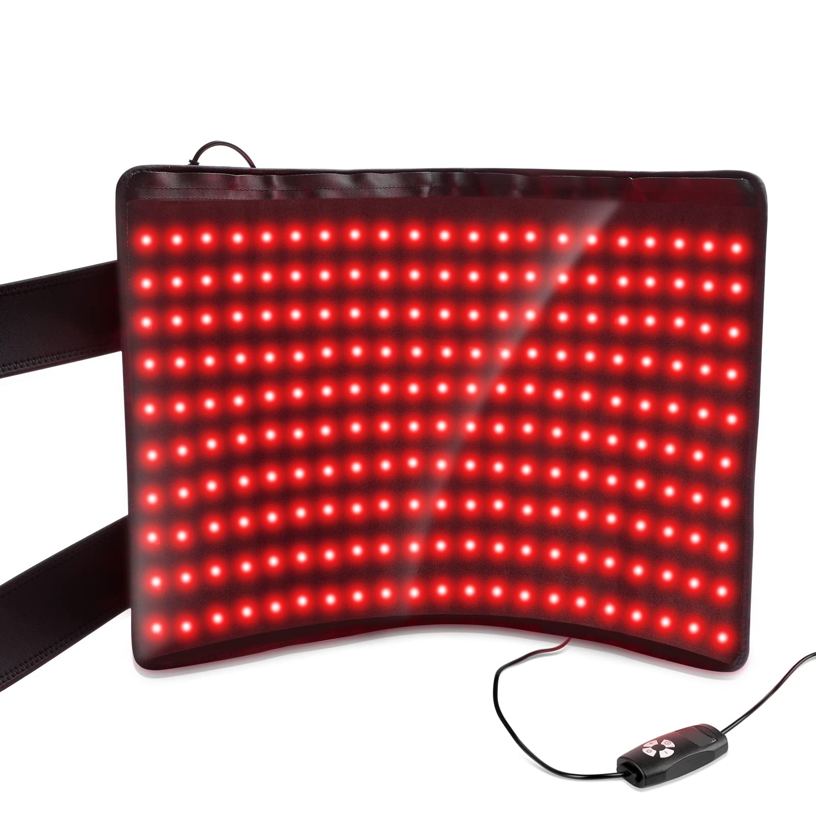 LOVTRAVEL 660nm LED Red Light Therapy for Body and 850nm Near Infrared Light Therapy Devices 21x13 Large Pads Belt Wearable Wrap for Leg Thigh Knee Belly Back Waist Pain Relief