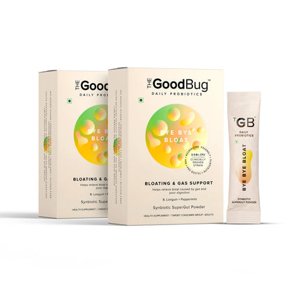 The Good Bug Prebiotic + Probiotic Gut Health for Men &amp; Women - Helps with Digestive Health - Boost Immunity with Peppermint &amp; Inulin Synbiotic Fiber Powder 2.5 Bn CFU - 60 Days Pack